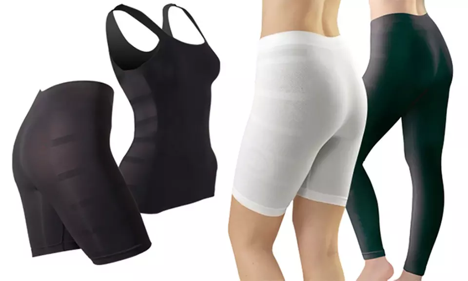 Ensemble legging, panty et top minceur Triple Action auto-massants - Primary Image