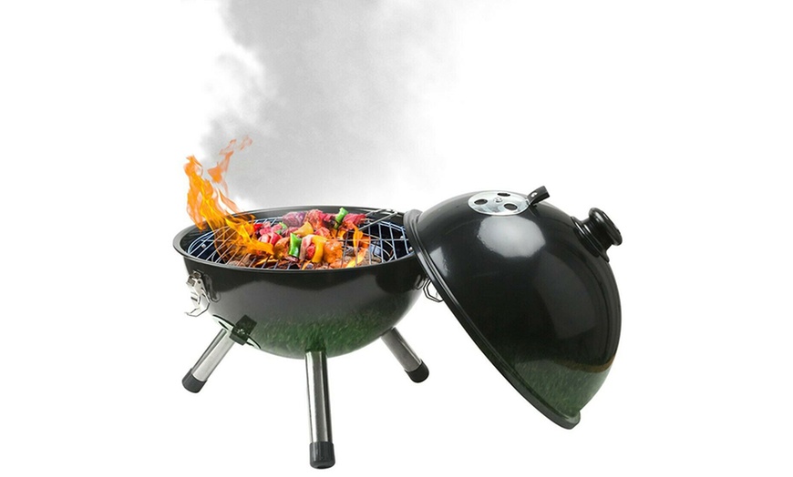 Image 3: AMOS Portable BBQ Charcoal Grill or Kettle BBQ Grill