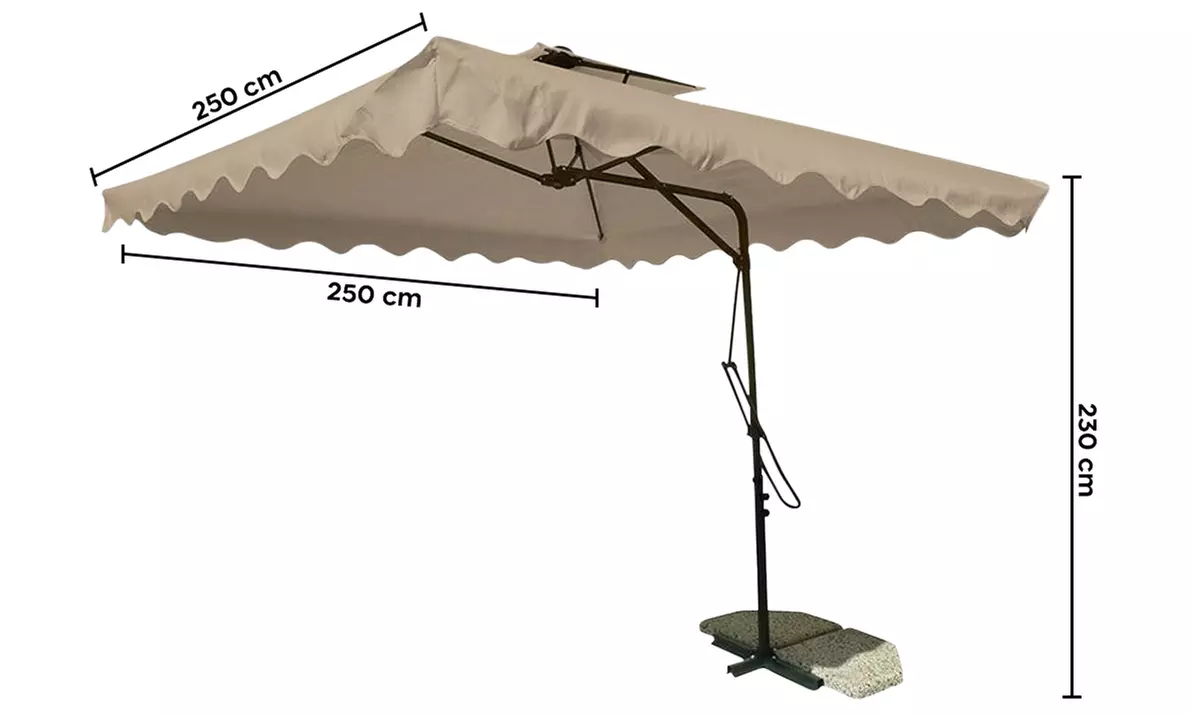 Ombrellone da giardino decentrato