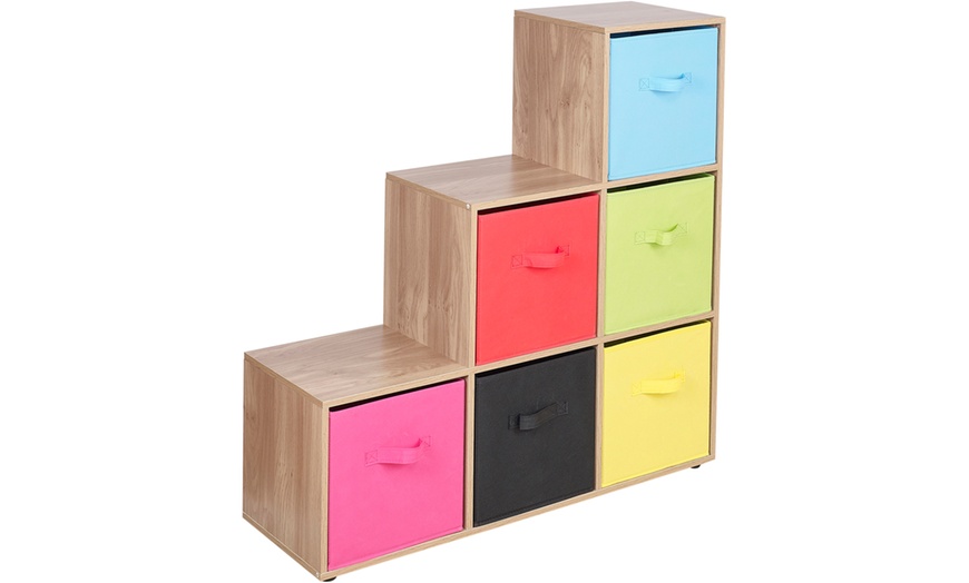 Image 6: Six-Cube Step Storage Shelf Unit