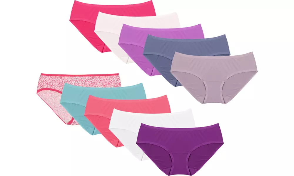 Fruit of the Loom Women's Microfiber Hipster Briefs (10-Pack) - Second Medium