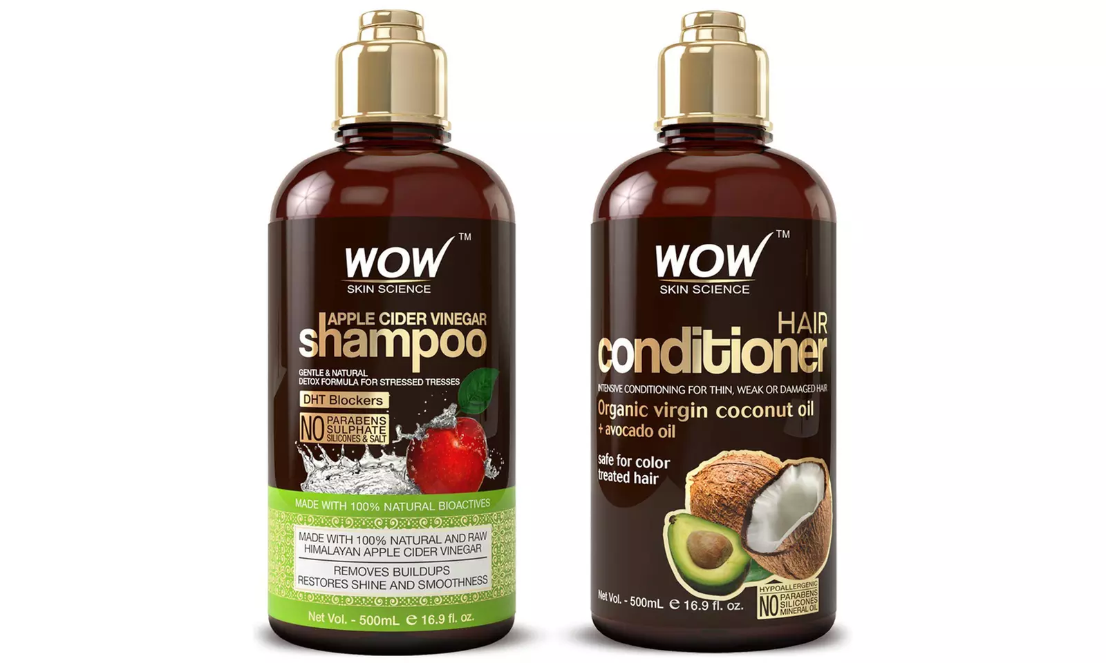 WOW Apple Cider Vinegar Shampoo & Conditioner Set (16.9 Fl. Oz. Each) - Primary Image