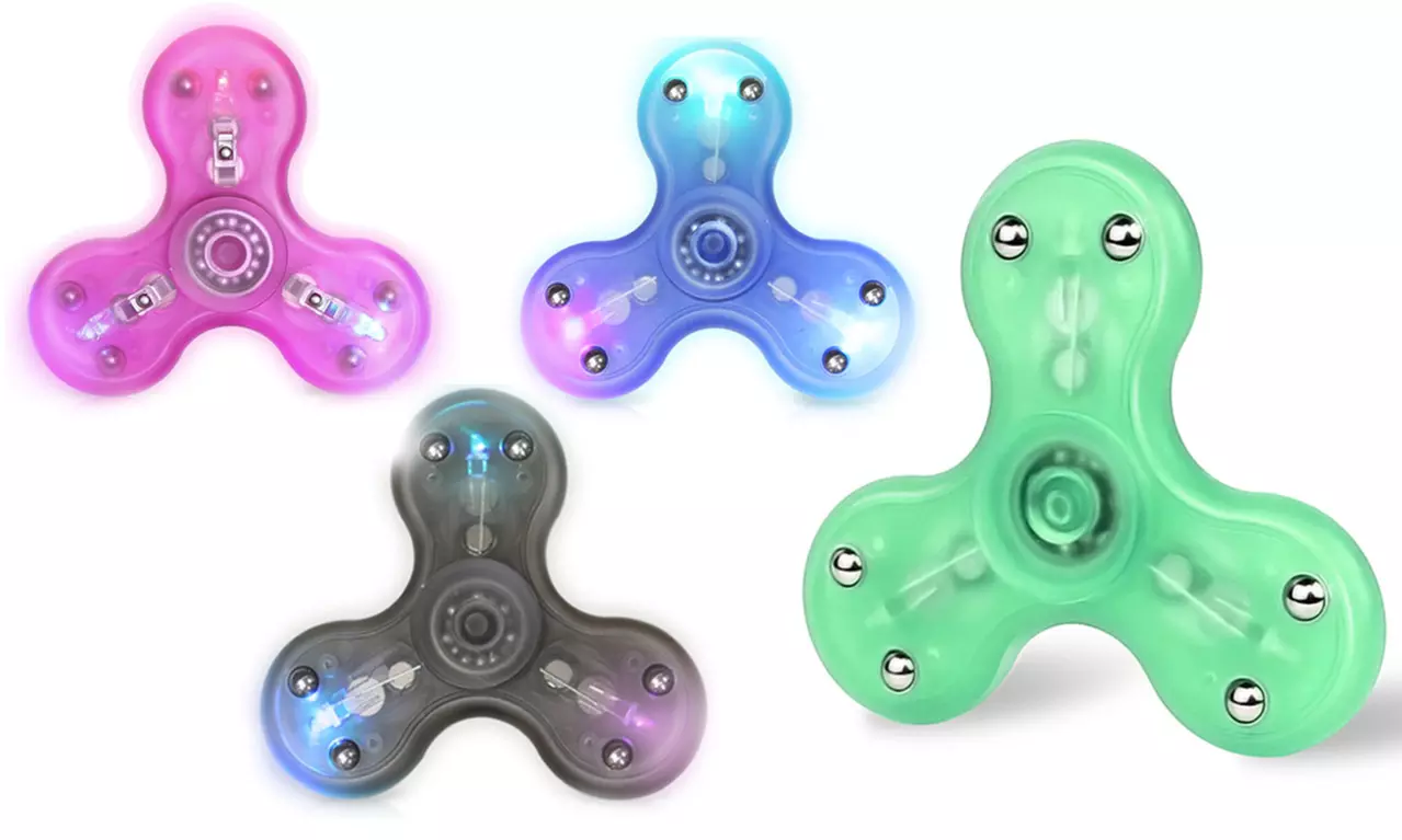 WalvoDesign 3-Blade LED Flashy Fidget Spinner with On/Off Switch  - Primary Image