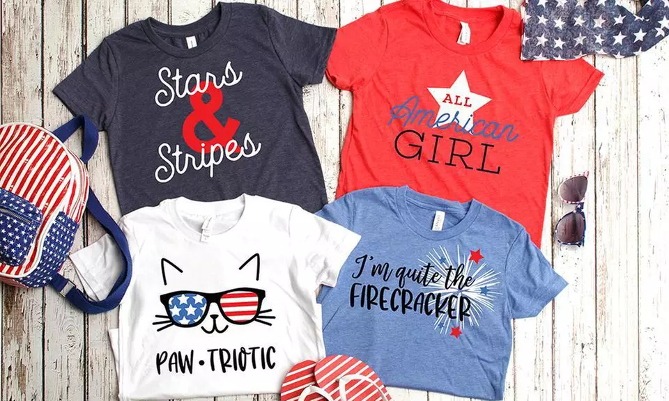 One, Two, or Three Personalized All American Kids T-Shirts from Qualtry (Up to 52% Off) - Primary Image