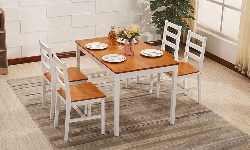 Image 4: Solid Pinewood Dining Set