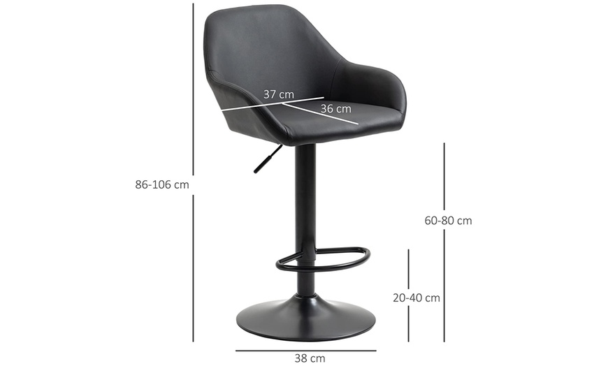 Image 25: HomCom Twin Set of Bar Stools