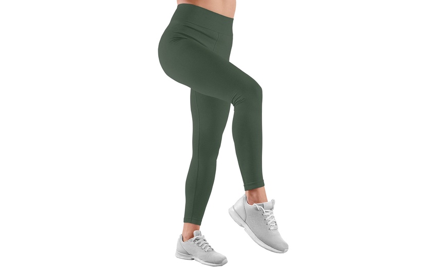 Image 13: Tummy Control High-Waisted Elasticated Fleece Legging
