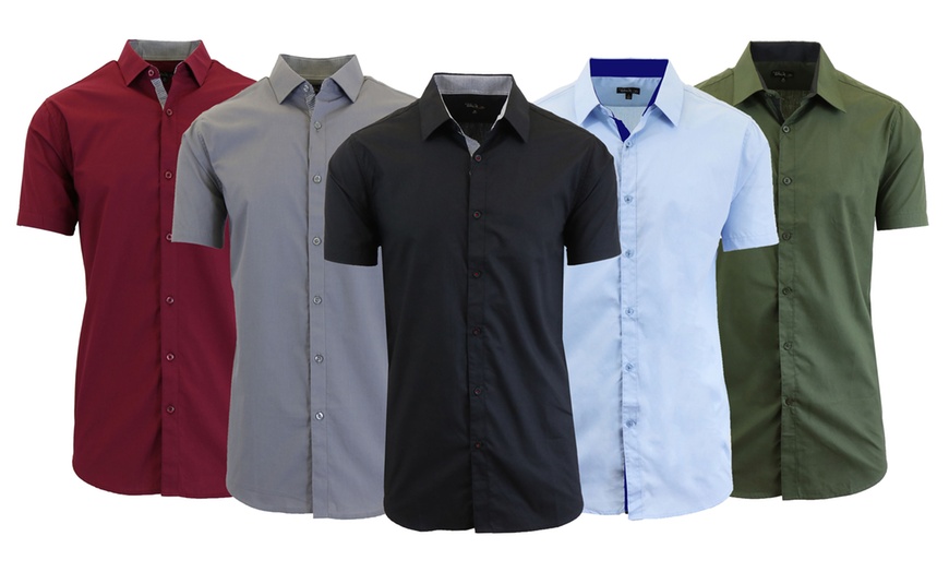 men's athletic fit short sleeve dress shirts