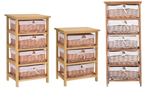 HomCom Wicker Basket Drawers 