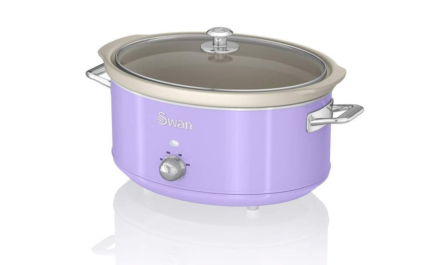 Image 69: Swan 1.5L, 3.5L or 6.5L Retro-Style Slow Cooker