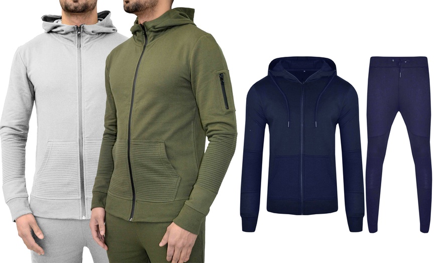 Image 1: Men's Slim Fit Fleece Tracksuit