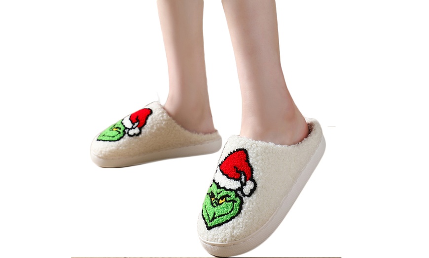 Image 4: Cozy Grinch Inspired Christmas Slippers
