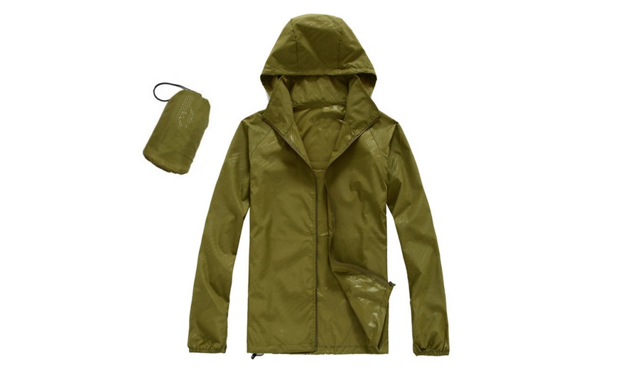 Image 3: Fold-Away Hooded Rain Jacket