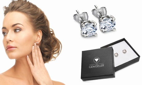 Orecchini con zaffiro bianco con scatola regalo inclusa