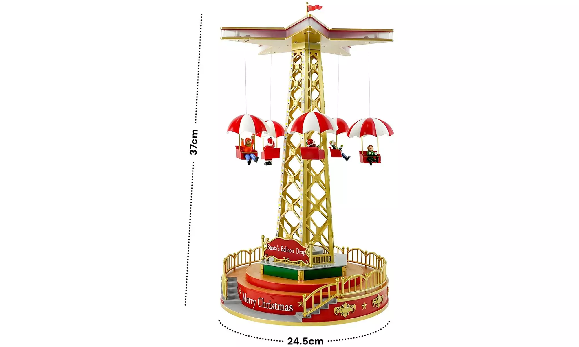 Weihnachtliche Szene mit Musik und Beleuchtung