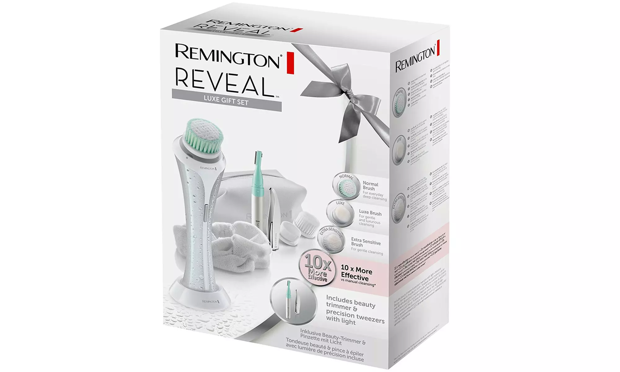 Remington Geschenkset mit Gesichtsreinigungsbürste, Haarband,Reiseetui, Beauty-Trimmer und Pinzette mit Licht - Second Medium