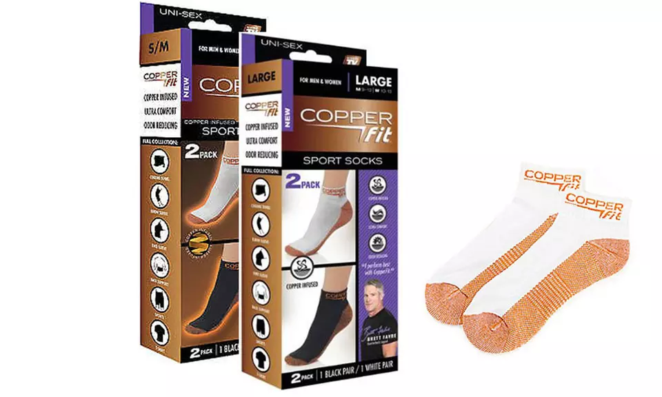 Unisex Copper-Infused Fit Sport Socks (2-Pack) - Primary Image