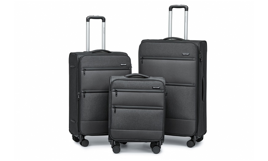 Image 8:  3 piece Soft Shell Suitcase Set