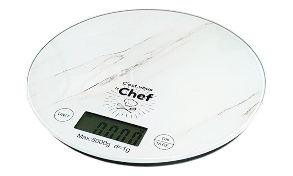 Báscula de cocina digital redonda de 5 kg
