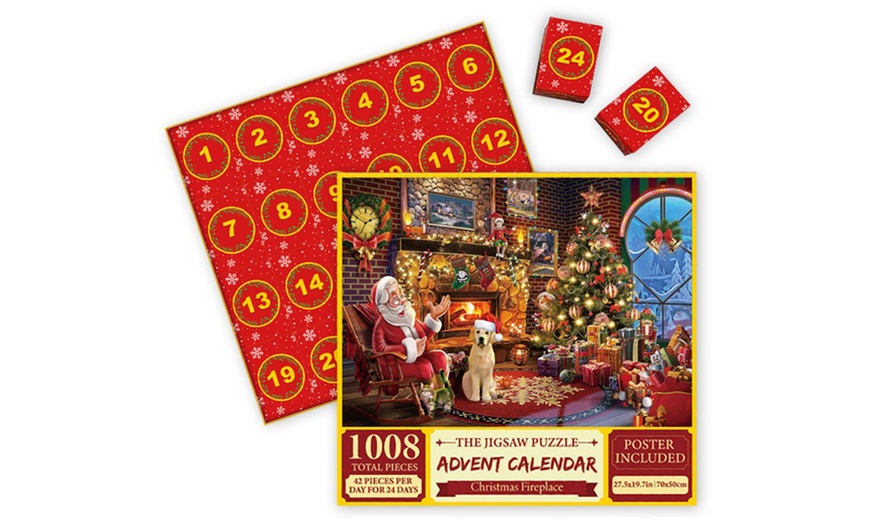 Image 9: 24-Pocket Christmas Puzzle Advent Calendar Box