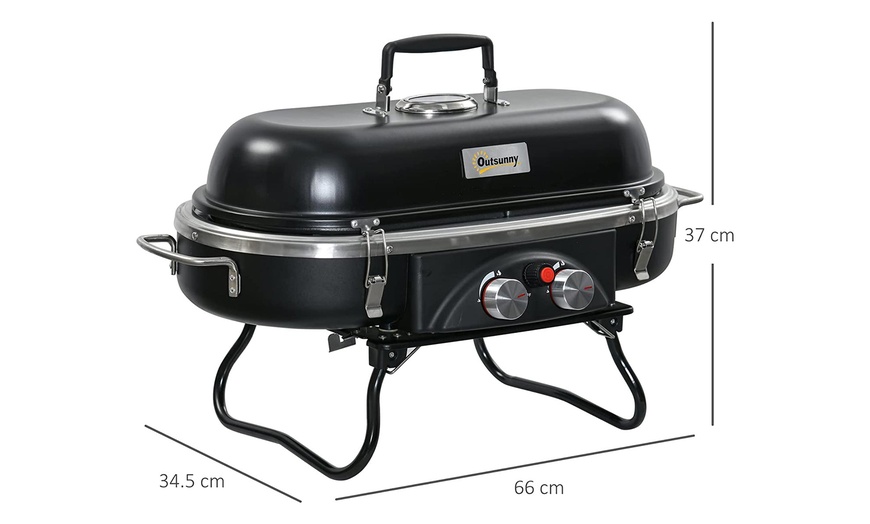 Image 12: Outsunny Tabletop BBQ Grill