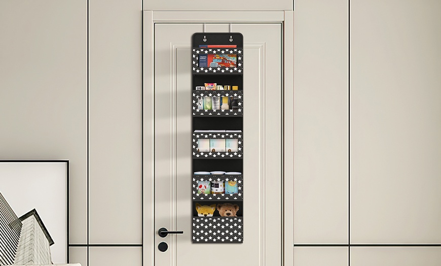 Image 18: Four- or Five-Tier Over-the-Door Hanging Organiser