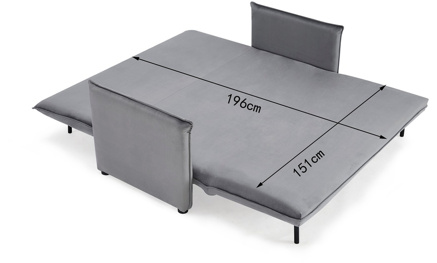 Image 5: Spencer Three-Seater Velvet-Touch Sofa Bed