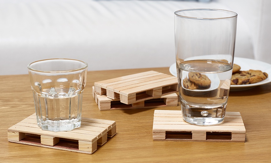 Image 3: Four Wooden Pallet Coasters