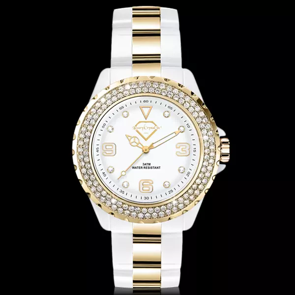 Montre Bebe Dorée Avec Cristaux - Taille Unique, Quartz, Modèle 15106, Occasion Femme