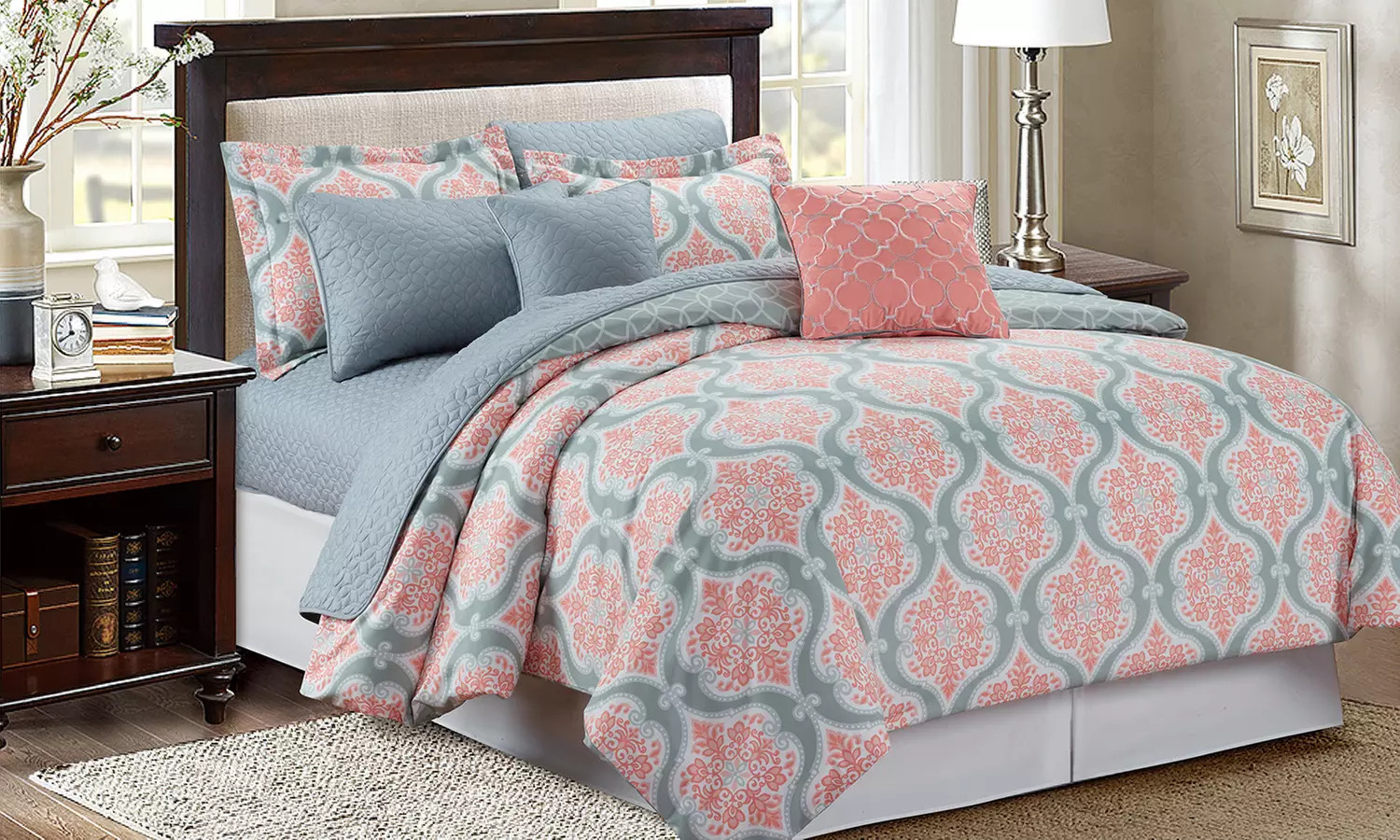 Printed and Quilted Comforter Set (8-Piece) (Queen) - Second Medium