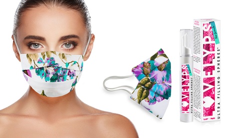 Crema volumizzante labbra Efory Cosmetics con acido ialuronico tecnologia Ultra Filling Spheres™ e mascherina Damadei 