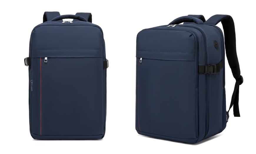 Image 7: Mochila de cabina con ribete rojo