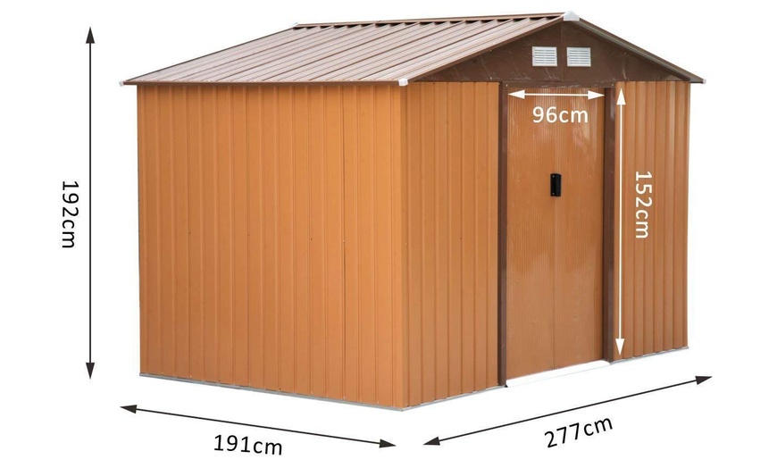 Image 7: Outsunny Lockable Garden Shed