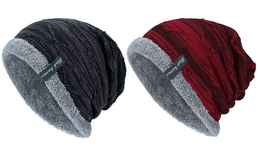 Image 11: Warm Fleece-Lined Hat