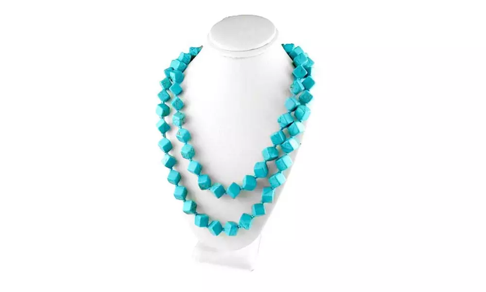Valencia Gems 46" Genuine Turquoise Wrap Around Endless Necklace - Second Medium