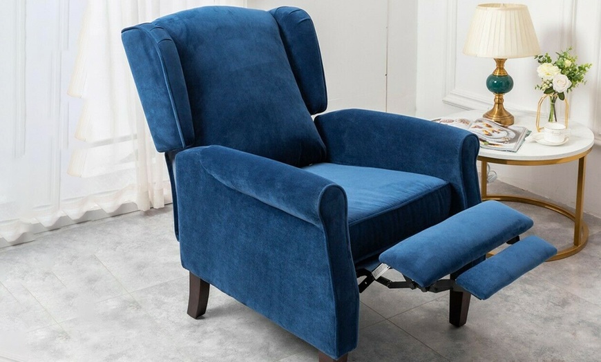 Image 10: Russell Wing-Back Recliner Armchair