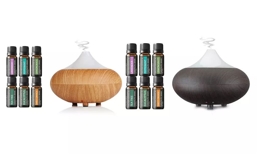 Ultrasonic Aromatherapy Diffuser and Six Essential Oils - Primary Image
