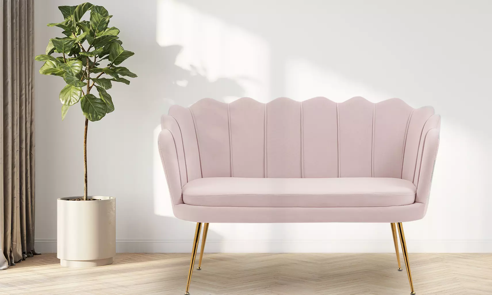 Divano a due posti a forma di conchiglia