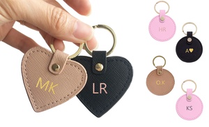 Monogrammed Leather Keyring