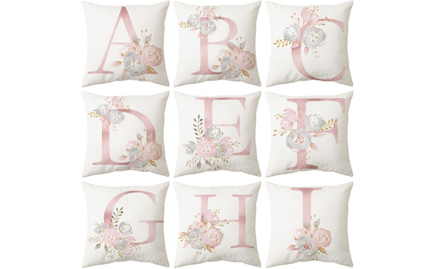 Image 2: Pink Letter Pillow Cushion Cover