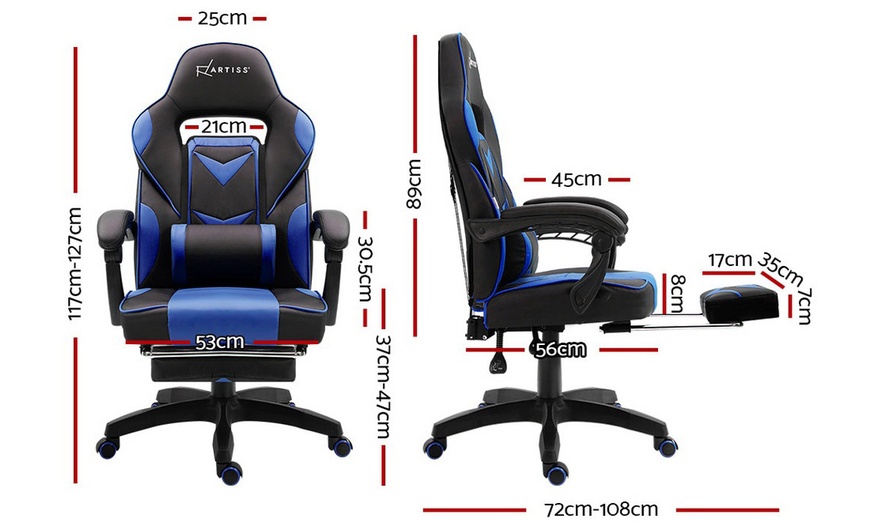 Image 4: Pro Gaming Recliner Chair