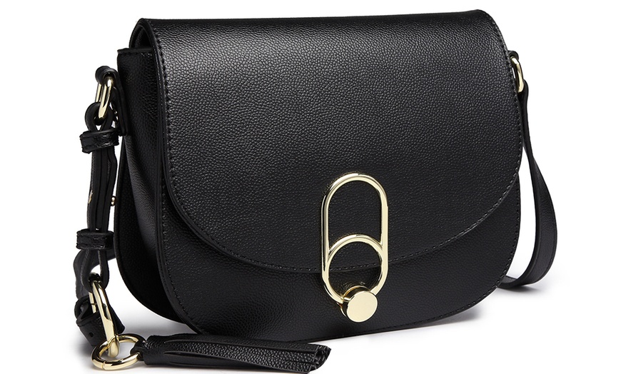 Image 2: Women Fashion PU Leather Cross Body Saddle Bag