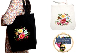 Canvas Tote Bag Embroidery Kit for Beginners