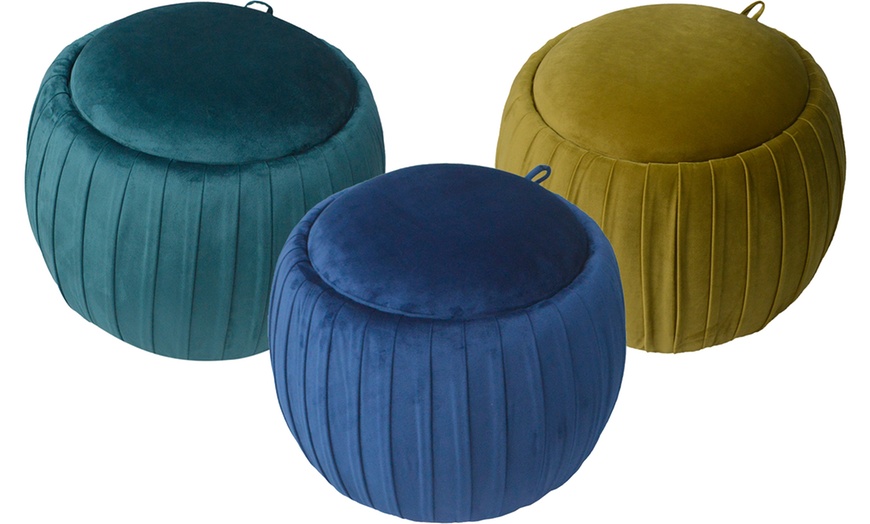 Image 1: Bubble Ottoman Stool with Storage