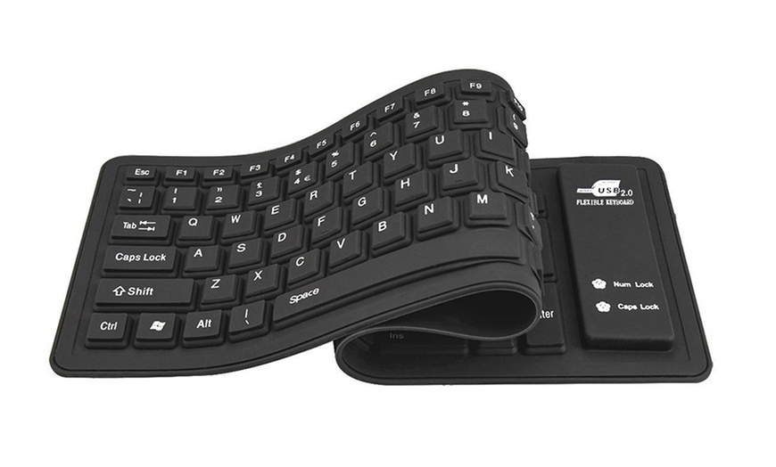 Image 8: Black Silicone Keyboard