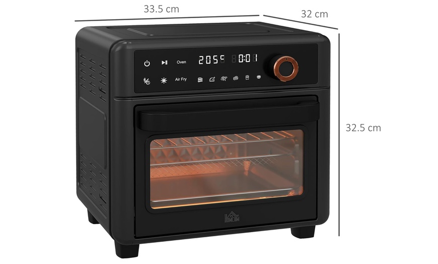 Image 6: HomCom Retro Style 13L Air Fryer Oven