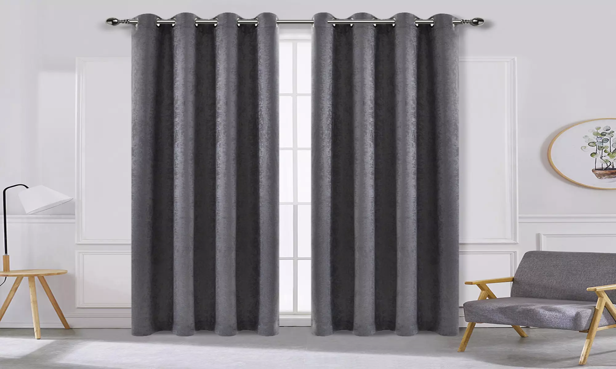 Pala Embossed Blackout 108" x 84" Grommet Window Panels (1 or 2 Pairs) - Primary Image