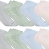 Image 2: 12 Pairs Womens Non Slip No-Skid Socks with Grips, 97% Cotton, Grippy Ankle Sock
