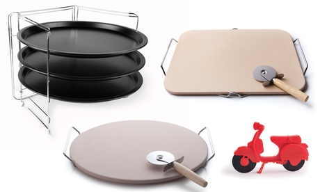 Accessori per fare la pizza Excelsa con pietra refrattaria per cottura, teglie o tagliapizza