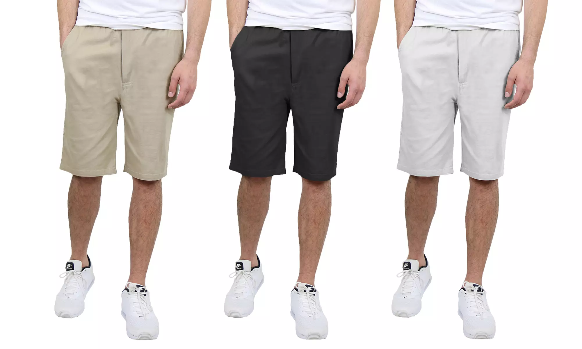 Men's Cotton Chino Shorts with Belt (30-42; 2-Pack) - Primary Image